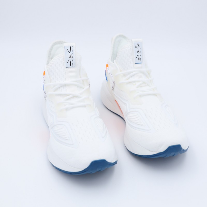 ⁦حذاء سول آند سول بأربطة للرجال لون أبيض وبرتقالي⁩ - الصورة ⁦1⁩