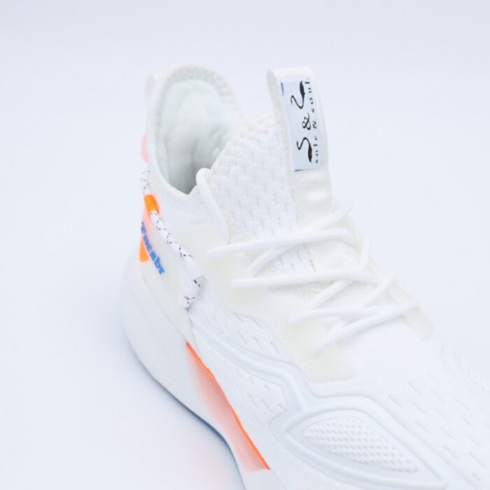 ⁦حذاء سول آند سول بأربطة للرجال لون أبيض وبرتقالي⁩ - الصورة ⁦3⁩