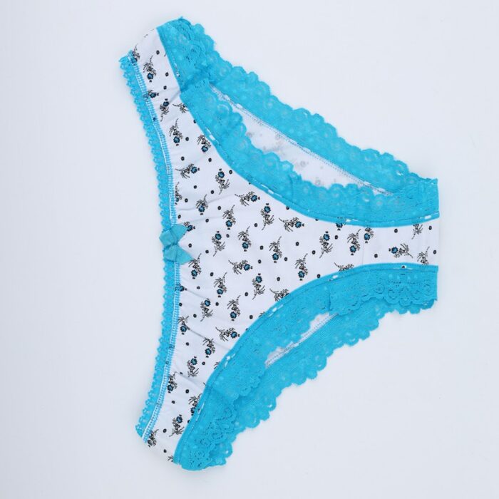 ⁦ملابس داخلية سليب للنساء لون أبيض و أزرق⁩ - الصورة ⁦4⁩