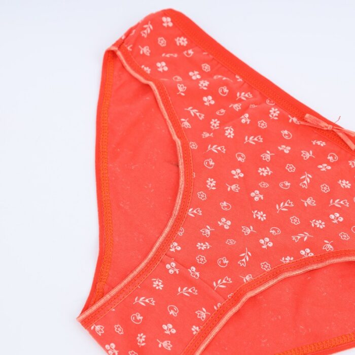 ⁦ملابس داخلية سليب للنساء لون برتقالي مورد لون أبيض⁩ - الصورة ⁦3⁩