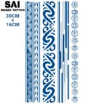 ⁦تاتو مؤقت بأشكال مختلفة 28*15 سم بتصميم زخارف⁩ - الصورة ⁦2⁩