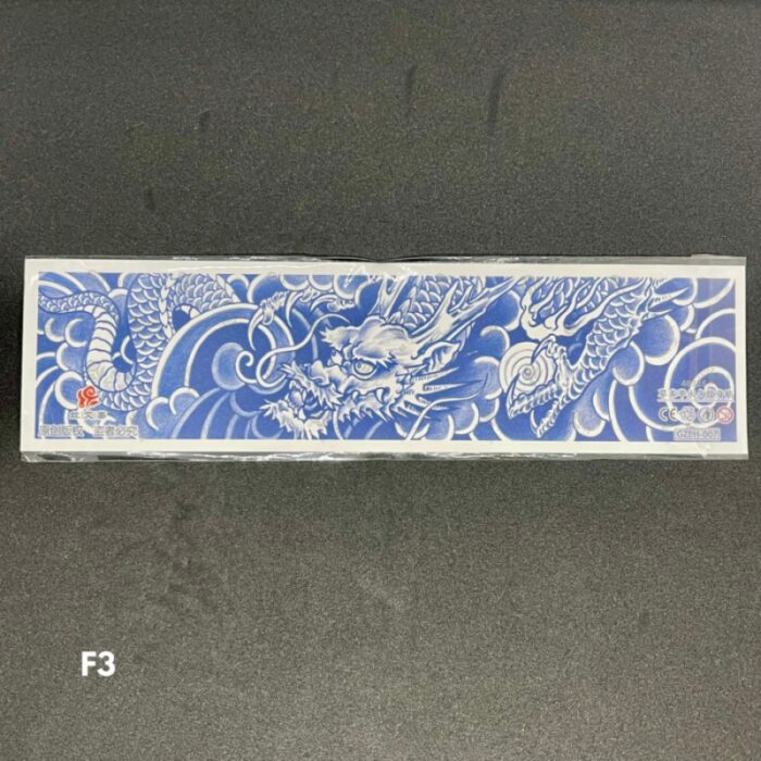 ⁦تاتو مؤقت 6.4*24 سم لون أزرق بتصميم تنين⁩ - الصورة ⁦2⁩