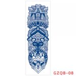 تاتو مؤقت للظهر والذراع 15.5*46 سم لون أزرق بتصميم زخارف