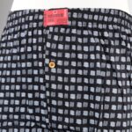 بوكسر رجال قطني لون أسود بأشكال سكني