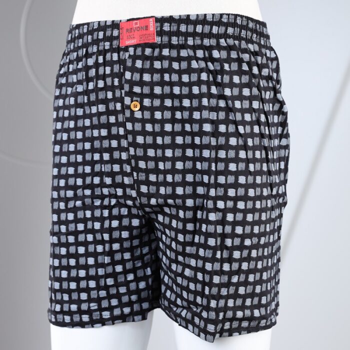 ⁦بوكسر رجال قطني لون أسود بأشكال سكني⁩ - الصورة ⁦2⁩