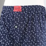 بوكسر رجال قطني لون كحلي بأشكال أبيض