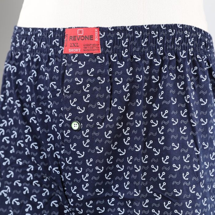 10334121_67dc4848eecba بوكسر رجال قطني لون كحلي بأشكال أبيض - الصورة 1