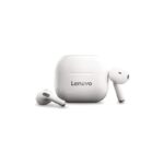 سماعة لينوفو ThinkPlus اللاسلكية LP40 بتقنية البلوتوث 5.0 مع تحكم باللمس  و صوت ستيريو بدون استخدام اليدين و تقنية إلغاء الضوضاء- لون أبيض