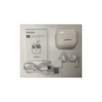 ⁦سماعة لينوفو ThinkPlus اللاسلكية LP40 بتقنية البلوتوث 5.0 مع تحكم باللمس  و صوت ستيريو بدون استخدام اليدين و تقنية إلغاء الضوضاء- لون أبيض⁩ - الصورة ⁦3⁩