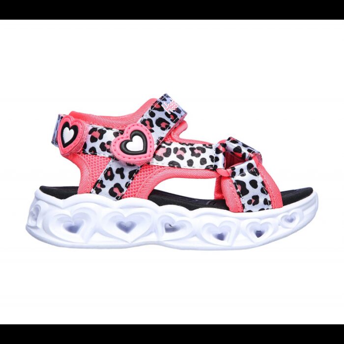 ⁦صندل سكيتشرز اس لايت: هارت لايت للأطفال لون زهري-Skechers Kids' S Lights: Heart Lights - Savvy Cat Sandal⁩ - الصورة ⁦2⁩