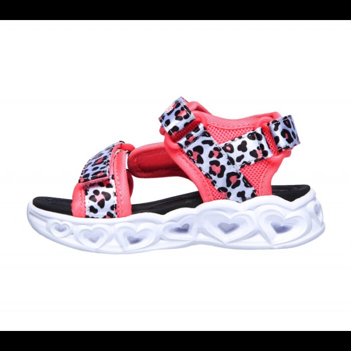 ⁦صندل سكيتشرز اس لايت: هارت لايت للأطفال لون زهري-Skechers Kids' S Lights: Heart Lights - Savvy Cat Sandal⁩ - الصورة ⁦5⁩