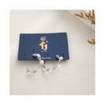 حلق هوبس فضي لولو رباعي فضي