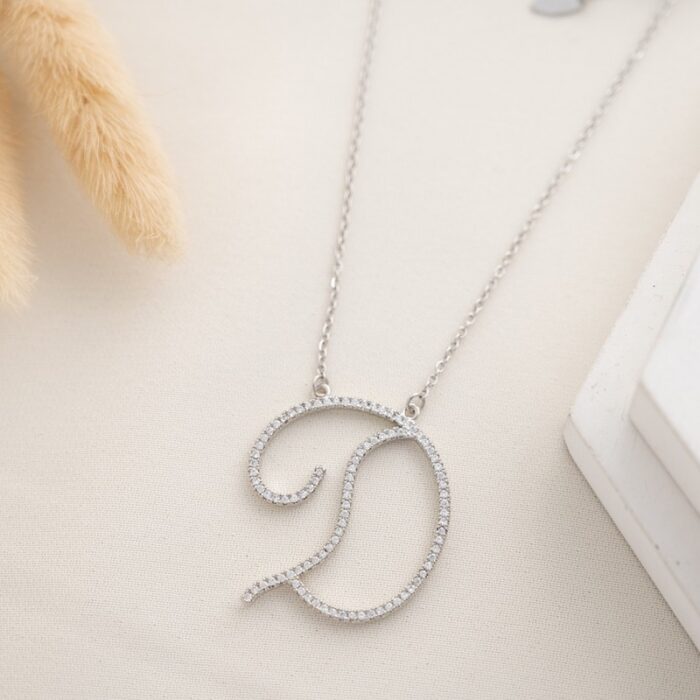 10334608_67dc4a993826c سلسال فضي زركون بتصميم حرف D - الصورة 1