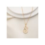 سلسال ذهبي بتصميم قل لون أبيض