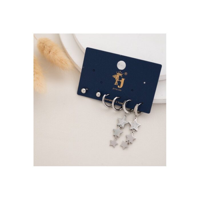 10334708_67dc4b30aab25 محموعه مكونه من 3 حلوق هوبس حجم صغير نجوم لون فضي - الصورة 1