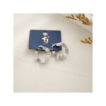 حلق فضي بتصميم مموج