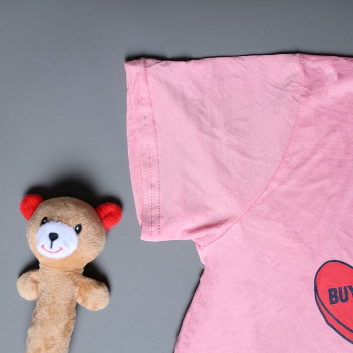 10334742_67dc4b6bd1395 طقم قطعتين تيشيرت وشورت للأطفال لون زهري وكحلي - الصورة 1