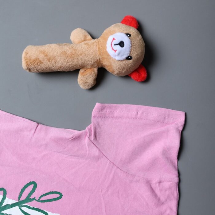 10334778_67dc4c4b331b8 طقم قطعتين تيشيرت وشورت للأطفال لون زهري وكحلي - الصورة 1