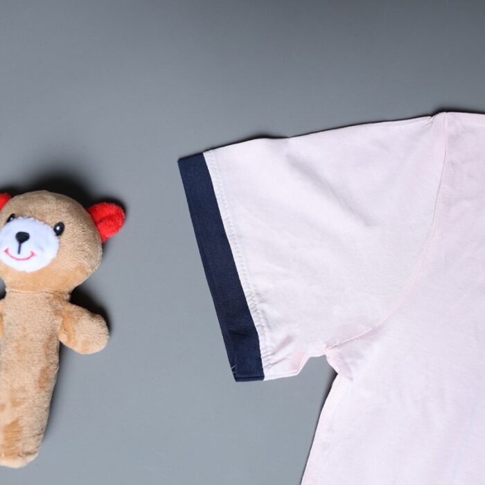 10334779_67dc4c4cd0ad9 طقم قطعتين تيشيرت وشورت للأطفال لون زهري بارد وكحلي - الصورة 1