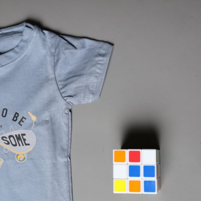 10334796_67dc4c75912f4 طقم قطعتين تيشيرت وشورت للأطفال لون بترولي ورمادي - الصورة 1