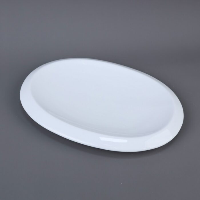 ⁦صحن بورسلان بتصميم بيضاوي حجم 35×27 سم لون أبيض⁩ - الصورة ⁦4⁩