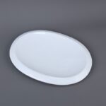 ⁦صحن بورسلان بتصميم بيضاوي حجم 35×27 سم لون أبيض⁩ - الصورة ⁦5⁩