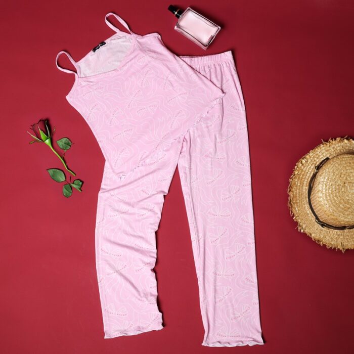 ⁦بجامة صيفية للنساء لون زهري فاتح⁩ - الصورة ⁦2⁩