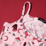 ⁦بجامة صيفية للنساء لون زهري برسومات مختلفة⁩ - الصورة ⁦5⁩