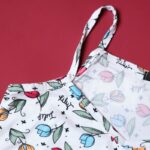 ⁦بجامة صيفية للنساء لون أبيض مورد⁩ - الصورة ⁦5⁩