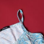 ⁦بجامة صيفية للنساء لون أزرق بتصميم زخارف⁩ - الصورة ⁦5⁩