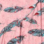 ⁦بجامة صيفية للنساء لون زهري بتصميم ريشة⁩ - الصورة ⁦2⁩