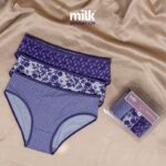 ⁦طقم داخلي نسائي قطن من milk مُكون من 3 قطع بألوان متعددة⁩ - الصورة ⁦4⁩