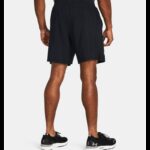 ⁦شورت اندر ارمور لانش 7 للرجال لون اسود-Under Armour Men's UA Launch 7" Shorts⁩ - الصورة ⁦2⁩