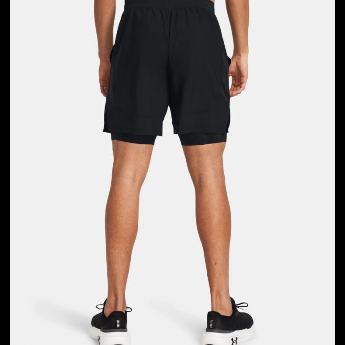 ⁦شورت اندر ارمور لانش7 2 في 1 للرجال لون اسود-Under Armour Men's UA Launch 7" 2-in-1 Shorts⁩ - الصورة ⁦2⁩