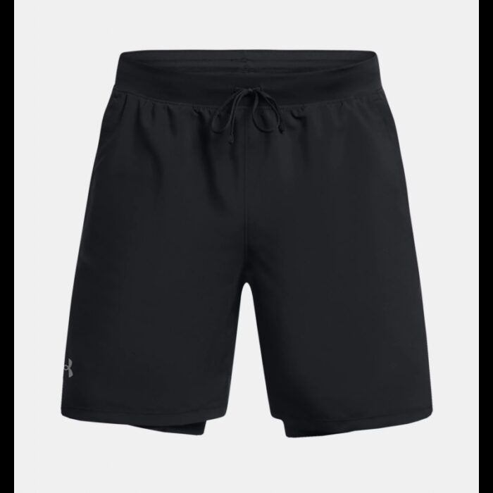 ⁦شورت اندر ارمور لانش7 2 في 1 للرجال لون اسود-Under Armour Men's UA Launch 7" 2-in-1 Shorts⁩ - الصورة ⁦6⁩