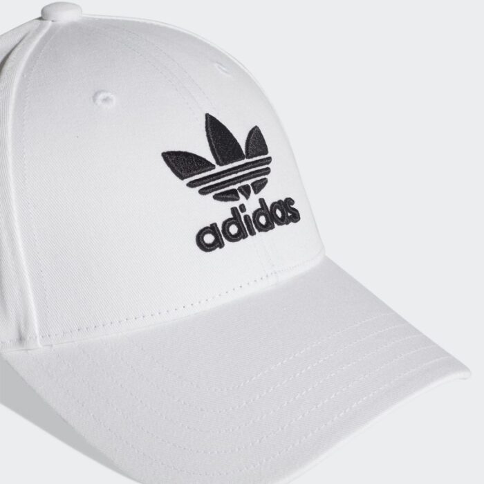 ⁦طاقية اديداس تريفول بيسبول للجنسين لون ابيض-adidas Unisex' Trefoil Baseball Cap White⁩ - الصورة ⁦5⁩