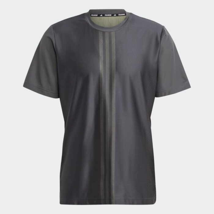 ⁦تيشيرت اديداس هيت وورك اوت ثلاث خطوط للرجال لون رمادي-adidas Mens' HIIT Workout 3-Stripes Tee - Grey⁩ - الصورة ⁦8⁩