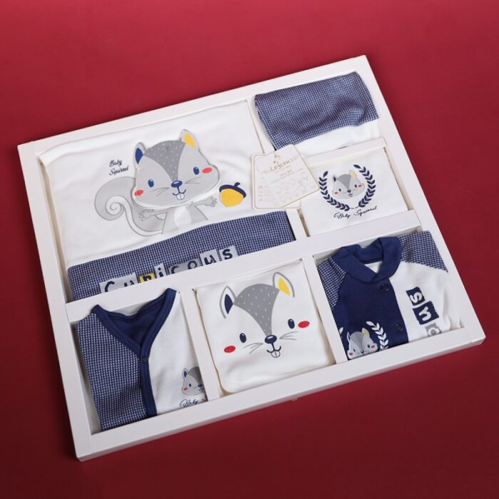 ⁦طقم للأطفال حديثي الولادة 10 قطع لون كحلي و أبيض⁩ - الصورة ⁦2⁩