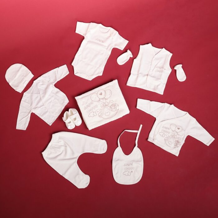 ⁦طقم للأطفال حديثي الولادة 10 قطع لون أوف وايت وبيج⁩ - الصورة ⁦2⁩