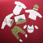 ⁦طقم للأطفال حديثي الولادة 10 قطع لون أبيض وأخضر⁩ - الصورة ⁦3⁩