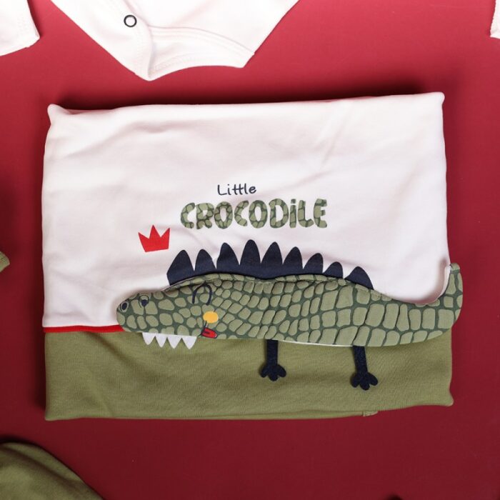 ⁦طقم للأطفال حديثي الولادة 10 قطع لون أبيض وأخضر⁩ - الصورة ⁦6⁩