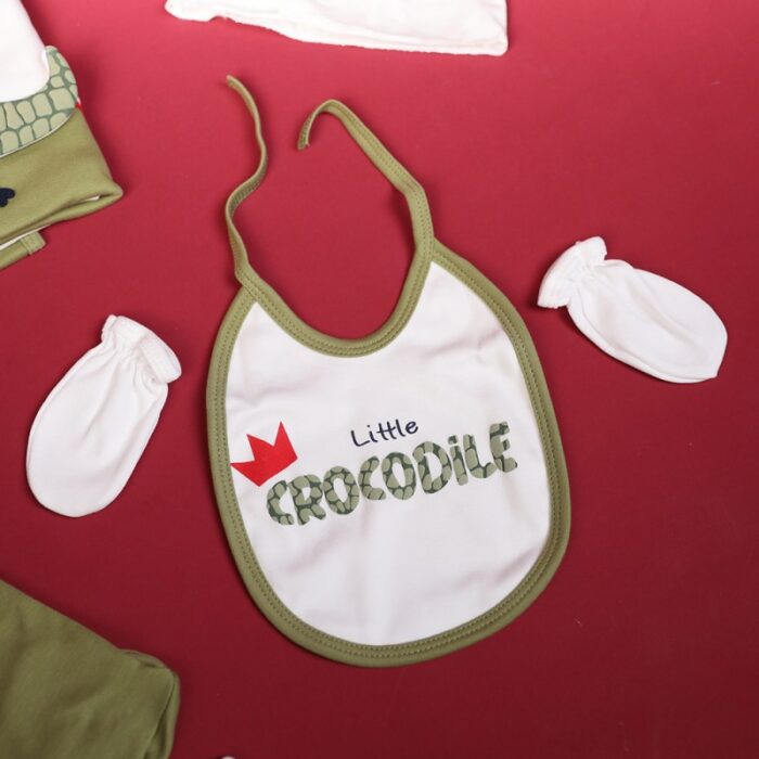 ⁦طقم للأطفال حديثي الولادة 10 قطع لون أبيض وأخضر⁩ - الصورة ⁦11⁩