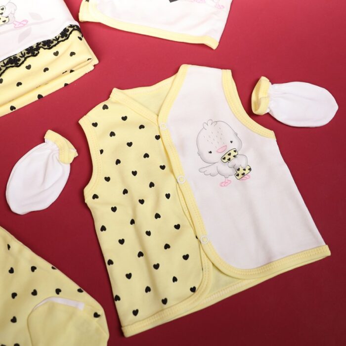 ⁦طقم للأطفال حديثي الولادة 10 قطع لون أصفر⁩ - الصورة ⁦3⁩