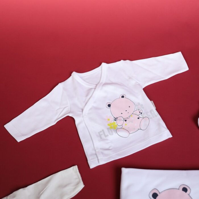 ⁦طقم للأطفال حديثي الولادة 10 قطع لون أبيض وزهري⁩ - الصورة ⁦11⁩