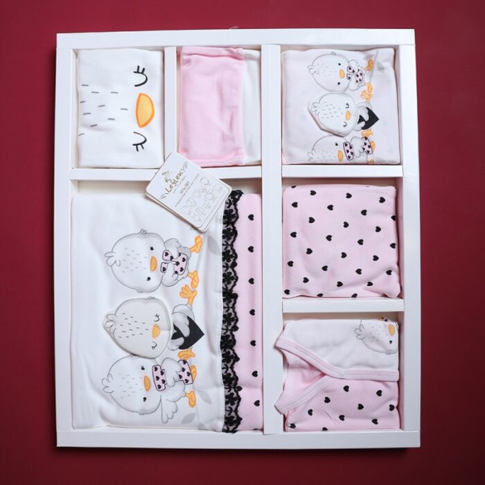 ⁦طقم للأطفال حديثي الولادة 10 قطع لون زهري و أبيض⁩ - الصورة ⁦11⁩