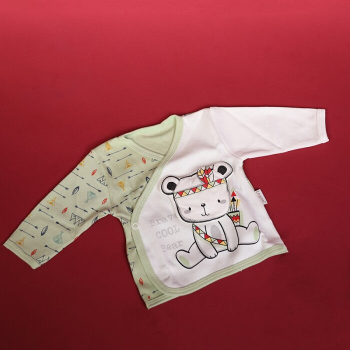 ⁦طقم للأطفال حديثي الولادة 10 قطع لون أخضر و أبيض⁩ - الصورة ⁦10⁩