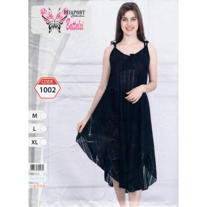 10335145_67dc4ee739581 فستان بيتي شفاف للنساء لون أسود - الصورة 1