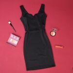 ⁦فستان حفر للنساء لون أسود⁩ - الصورة ⁦5⁩