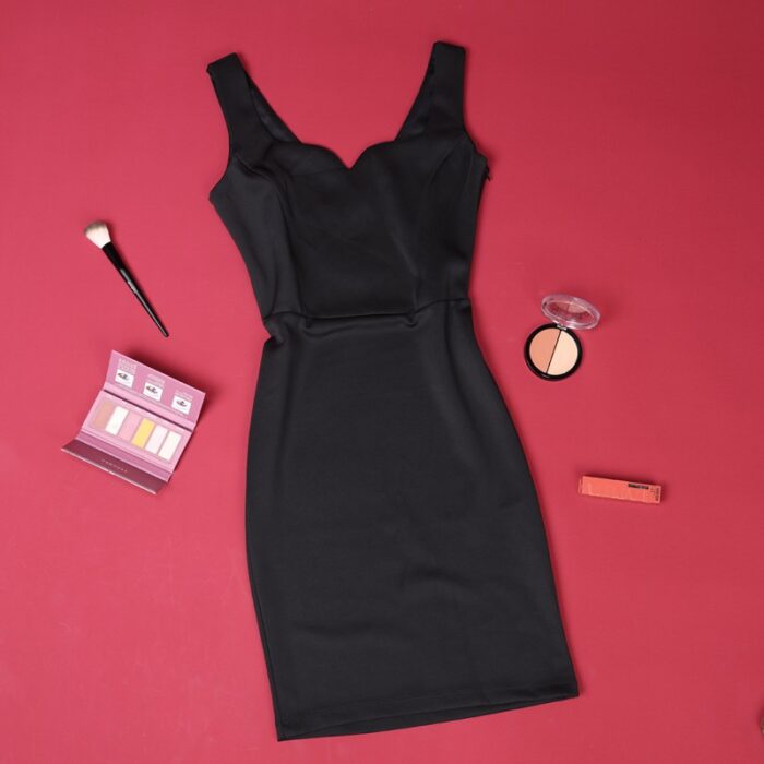 ⁦فستان حفر للنساء لون أسود⁩ - الصورة ⁦5⁩