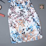 ⁦فستان حفر للنساء لون أبيض وأزرق⁩ - الصورة ⁦3⁩